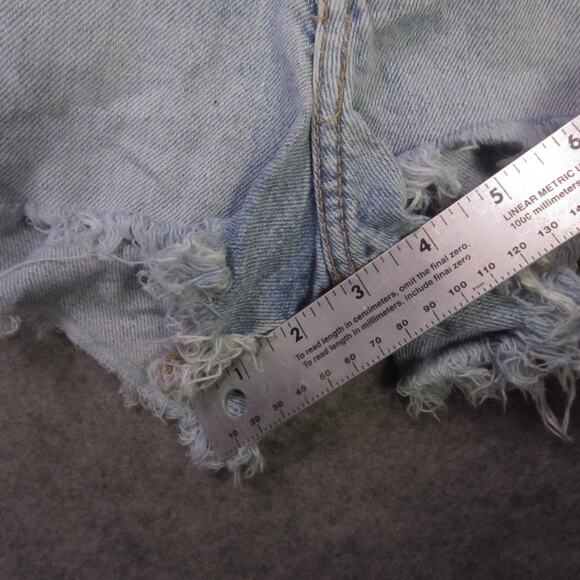 Mudd Jeans Shorts Womens 1 Light Wash High Rise Denim Cutoff Frayed Hem - Picture 7 of 12